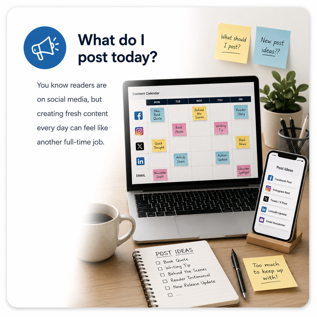 What do I post today? Creating fresh content every day can feel like a full-time job.