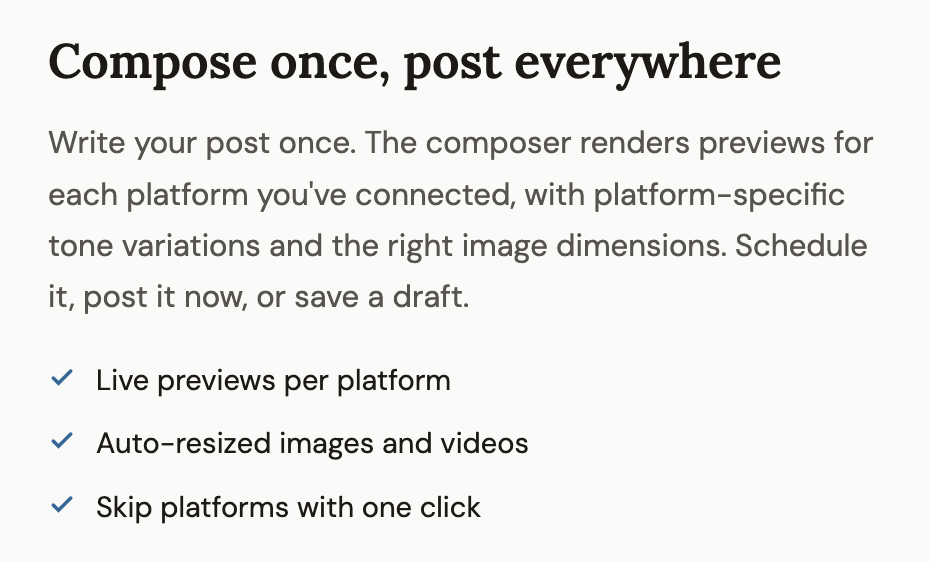 Compose once, post everywhere