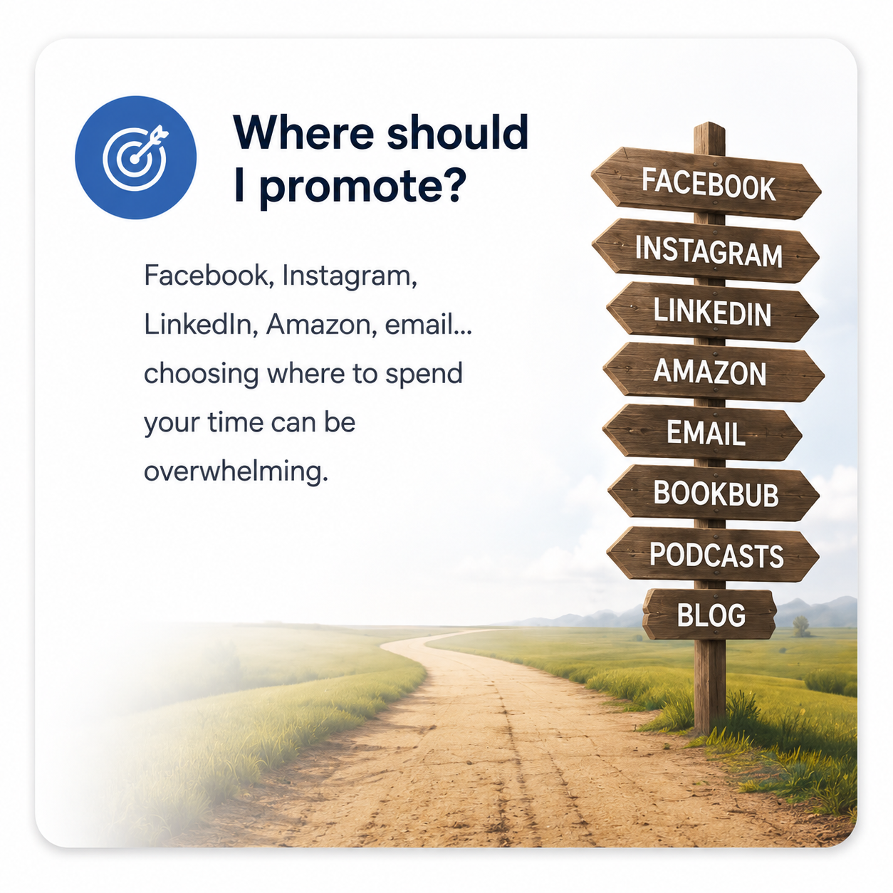 Where should I promote? Choosing between Facebook, Instagram, Amazon, email and more is overwhelming.